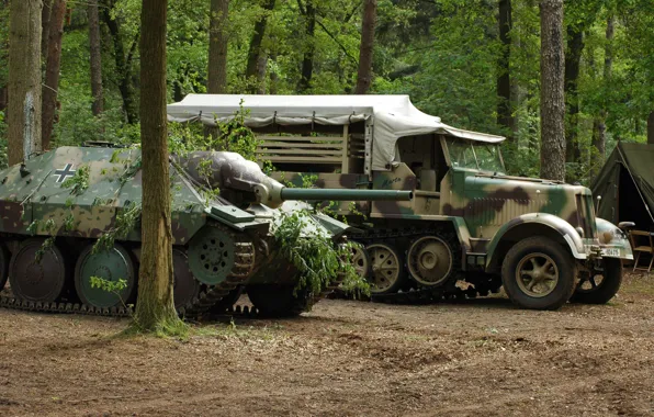 Картинка лес, самоходная, артиллерийская, лёгкая, Hetzer, «Хетцер», гусеничный, Jagdpanzer 38