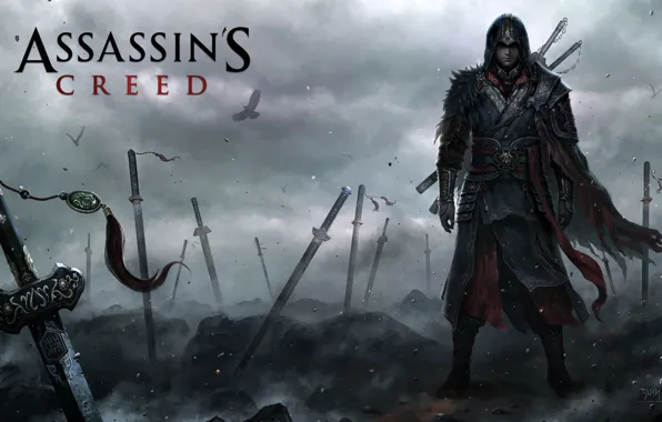 Картинка война, мечи, Assassins creed, ассасин, видеоигра, the Aftermath