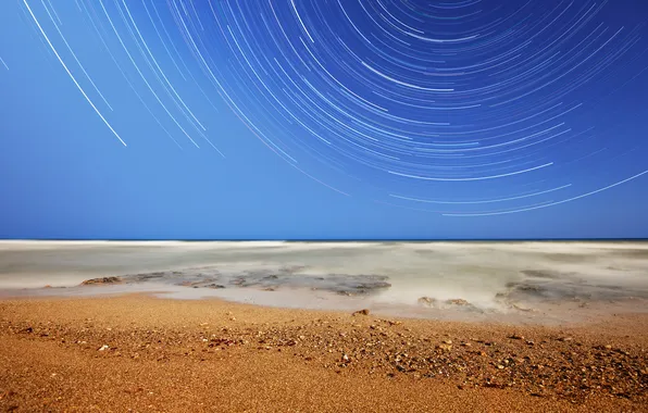 Пляж, звезды, океан, Аргентина, Мирамар