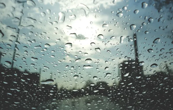 Sky, Glass, Street, Rain