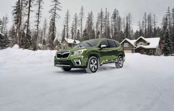 Снег, Subaru, кроссовер, Forester, 2019