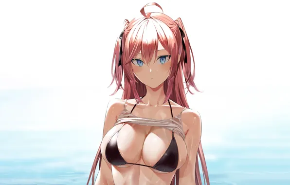 Girl, sexy, cleavage, long hair, boobs, anime, beautiful, pretty