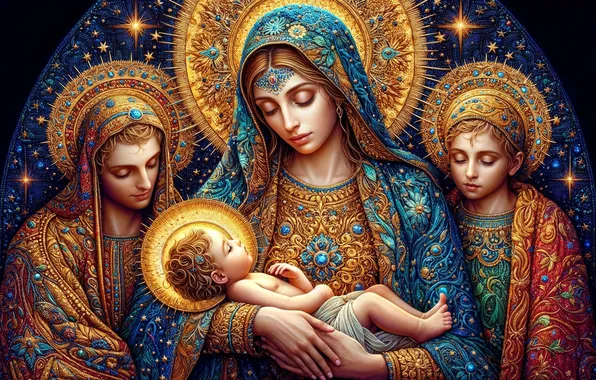 Сияние, праздник, Иисус, женщина, ребенок, Рождество, Мадонна, религия