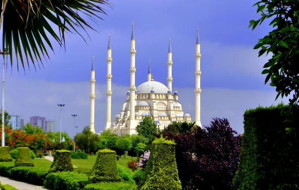 Парк, архитектура, Турция, park, Turkey, architecture, Mosque, Адана