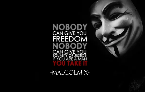 Надпись, маска, цитата, аноним, anonymous