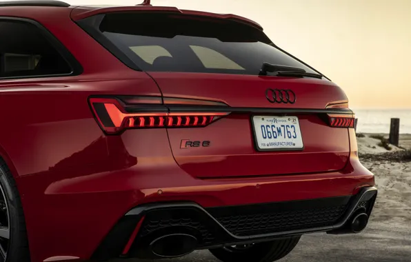Картинка красный, Audi, спойлер, задняя часть, универсал, RS 6, 2020, 2019