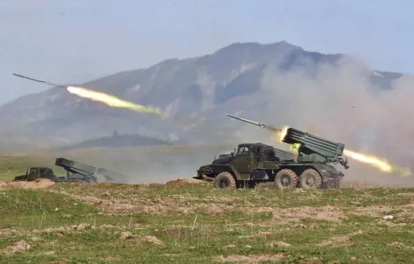 Град, БМ-21, залпового огня, BM-21, реактивная система