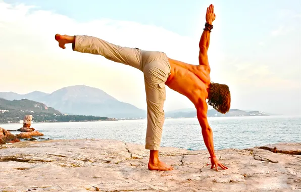 Men, pose, yoga, posture