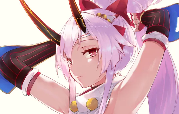 Девушка, аниме, арт, рога, fate/grand order
