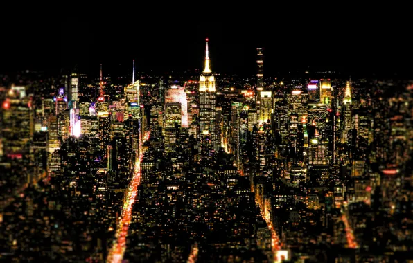 Нью-Йорк, панорама, вид сверху, NYC