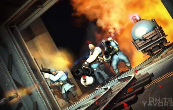 Команда, оборона, Team Fortress 2, Тим Фортрес 2, хевик