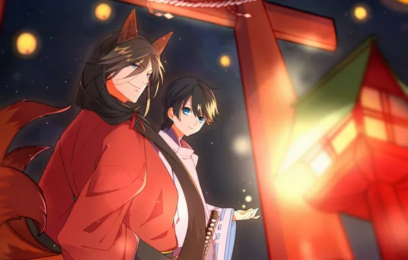 Аниме, арт, парни, Touken Ranbu, Танец мечей