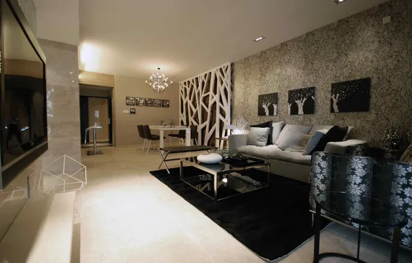 Картинка style, modern, stylish, furniture, living, interior design, apartment, rug