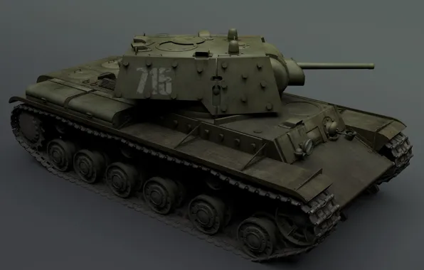 Картинка гусеница, фон, башня, дуло, танк, KV-1E