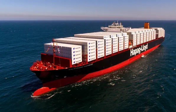Море, Катер, Судно, Грузовой, Контейнеровоз, Бак, Лоцман, Hapag-Lloyd