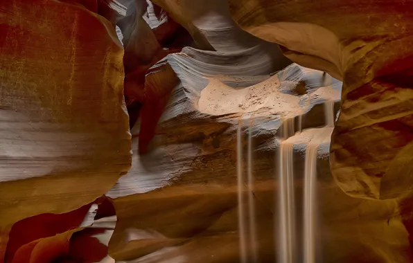 Картинка Antelope Canyon, Erosion, Sand Falls