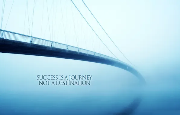 Вода, мост, туман, succes is a journey, not a destination