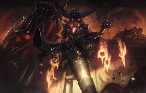 Девушка, шляпа, сидит, League Of Legends, Senna