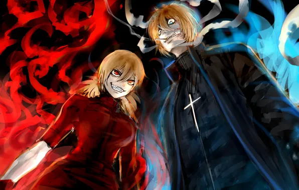 Девушка, парень, двое, Hellsing, Хеллсинг