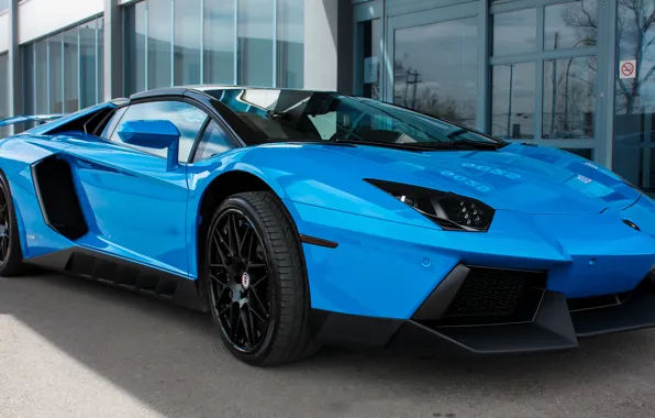 Картинка Lamborghini, Blue, Aventador, Novitec, Torado