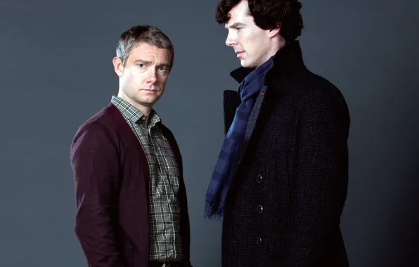 Шерлок Холмс, Мартин Фримен, Бенедикт Камбербэтч, Sherlock, Sherlock BBC, Sherlock Holmes, напарники, Джон Ватсон