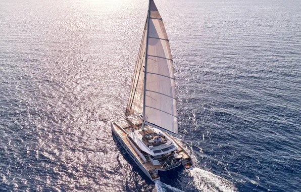 Море, путь, движение, океан, ветер, яхта, паруса, экипаж