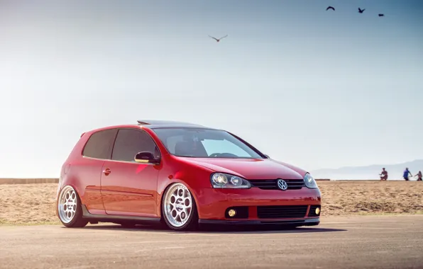 Volkswagen, red, golf, gti, MK5