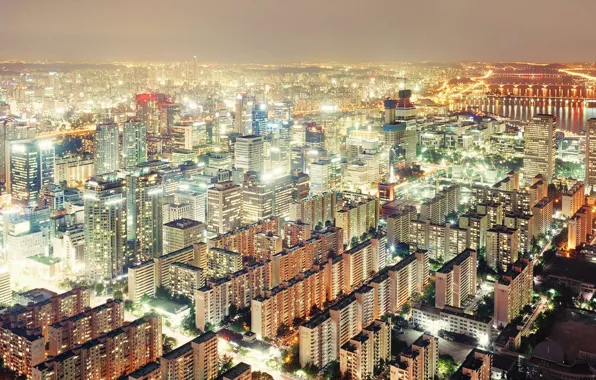 City, light, night
