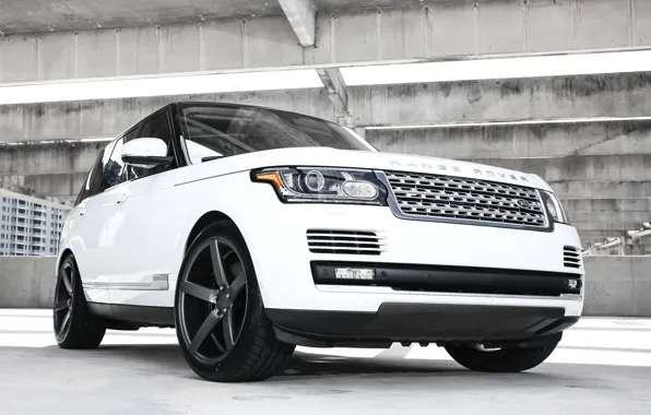 Картинка wheels, Range Rover, black, with, Vossen, roof, gloss, lowered