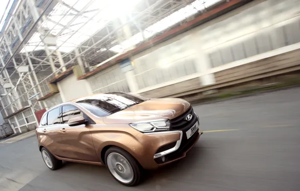 Дорога, концепт, автомобиль, Lada, Лада, кроссовер, X-ray, Ренген