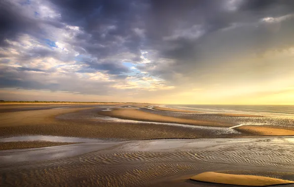 Картинка море, пляж, небо, облака, beach, sky, sea, clouds