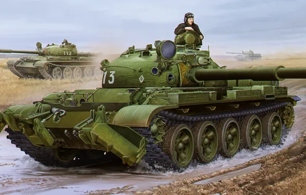 Картинка art, painting, tank, T-62 Mod1975