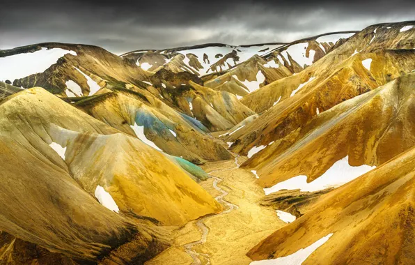 Highlands, Iceland, Landmannalaugar, Valley of the Orange and Blue Hills
