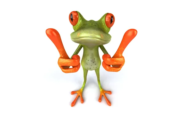 Графика, лягушка, Free frog 3d, палецы