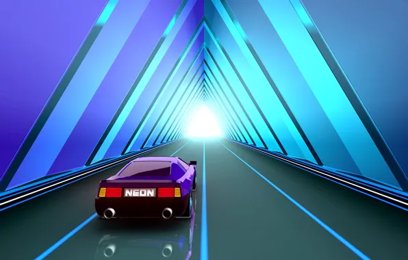 Музыка, Игра, Неон, Туннель, Машина, Фон, Тоннель, Neon