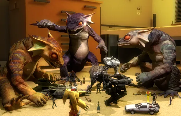 Картинка игрушки, ящерица, Gecko, art, crossover, Fallout: New Vegas