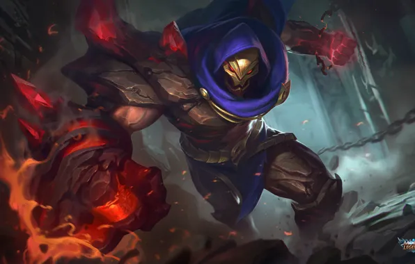 Череп, маска, цепь, удар, киборг, Mobile Legends Bang Bang