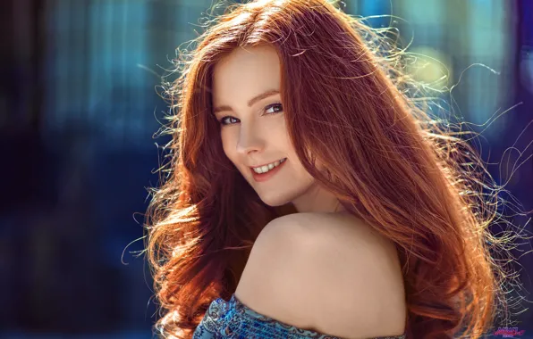 Girl, photo, model, redhead, portrait, bare shoulders, MWL Photo, Aleksandra Girskaya