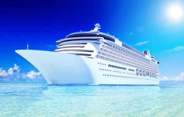 Океан, Море, Лайнер, Судно, Рендеринг, Пассажирское судно, Cruise Ship, Passenger Ship