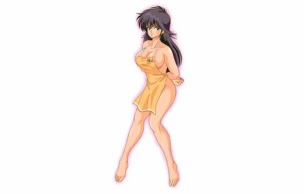 Girl, sexy, green eyes, long hair, legs, boobs, anime, beautiful