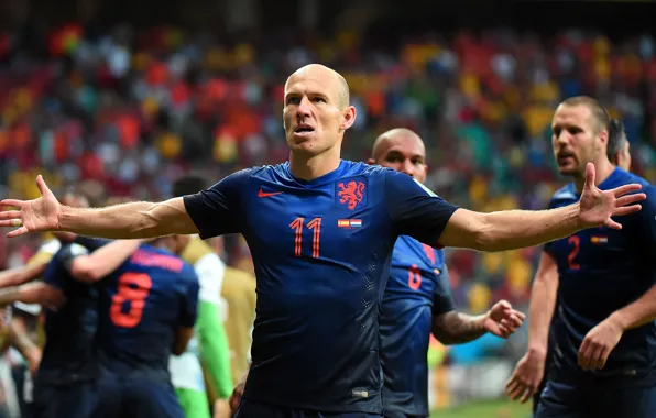 Бразилия, Arjen Robben, Nederland, Brasil, Футбол, Гол, Football, Арьен Роббен