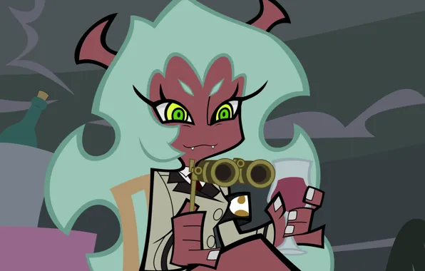 Демон, арт, девочка, Panty & Stocking with Garterbelt