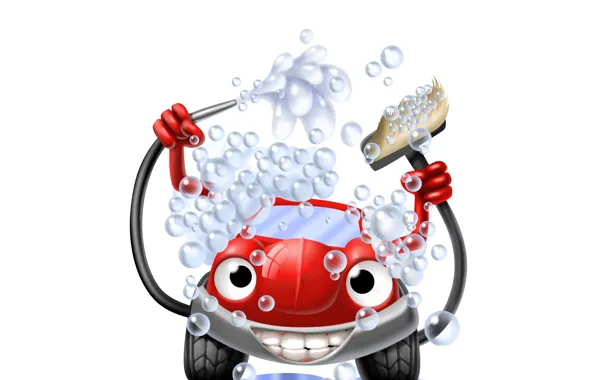 Картинка car, машина, пена, вода, пузырьки, абстракция, креатив, позитив