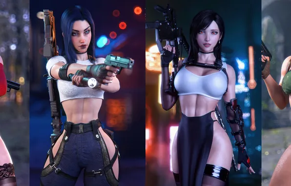 Tomb Raider, Final Fantasy, Resident Evil, League of Legends, Lara Croft, Caitlyn, Ada Wong, girls …