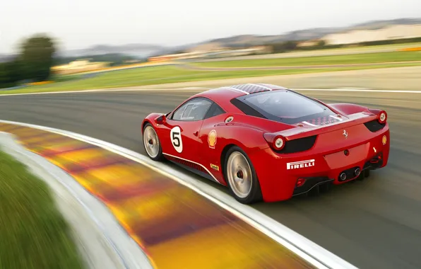 Картинка красный, скорость, Феррари, Maranello, Ferrari 458, Маранелло