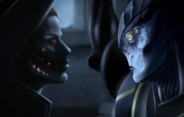 Mass effect, shepard, art, javik, Prothean