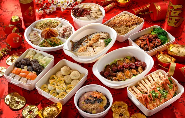 Мясо, морепродукты, блюда, ассорти