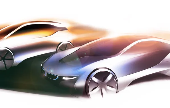 Картинка машины, BMW, рисованые машины