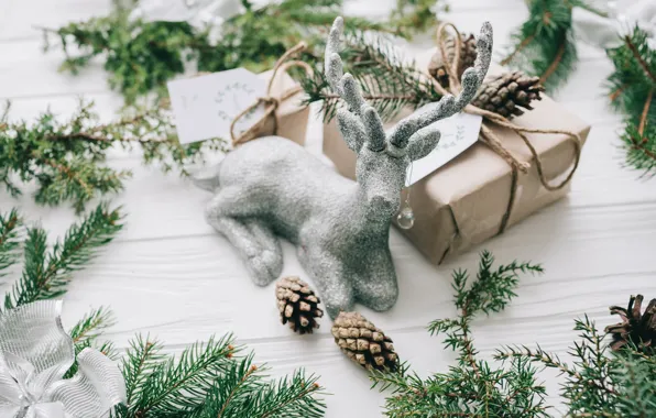 Украшения, елка, Новый Год, Рождество, подарки, Christmas, шишки, wood