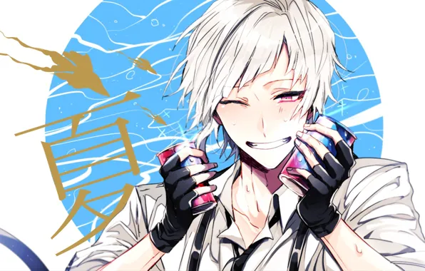 Аниме, Улыбка, арт, парень, Bungou Stray Dogs, Бродячие псы литературные гении, Атсуши Накаджима